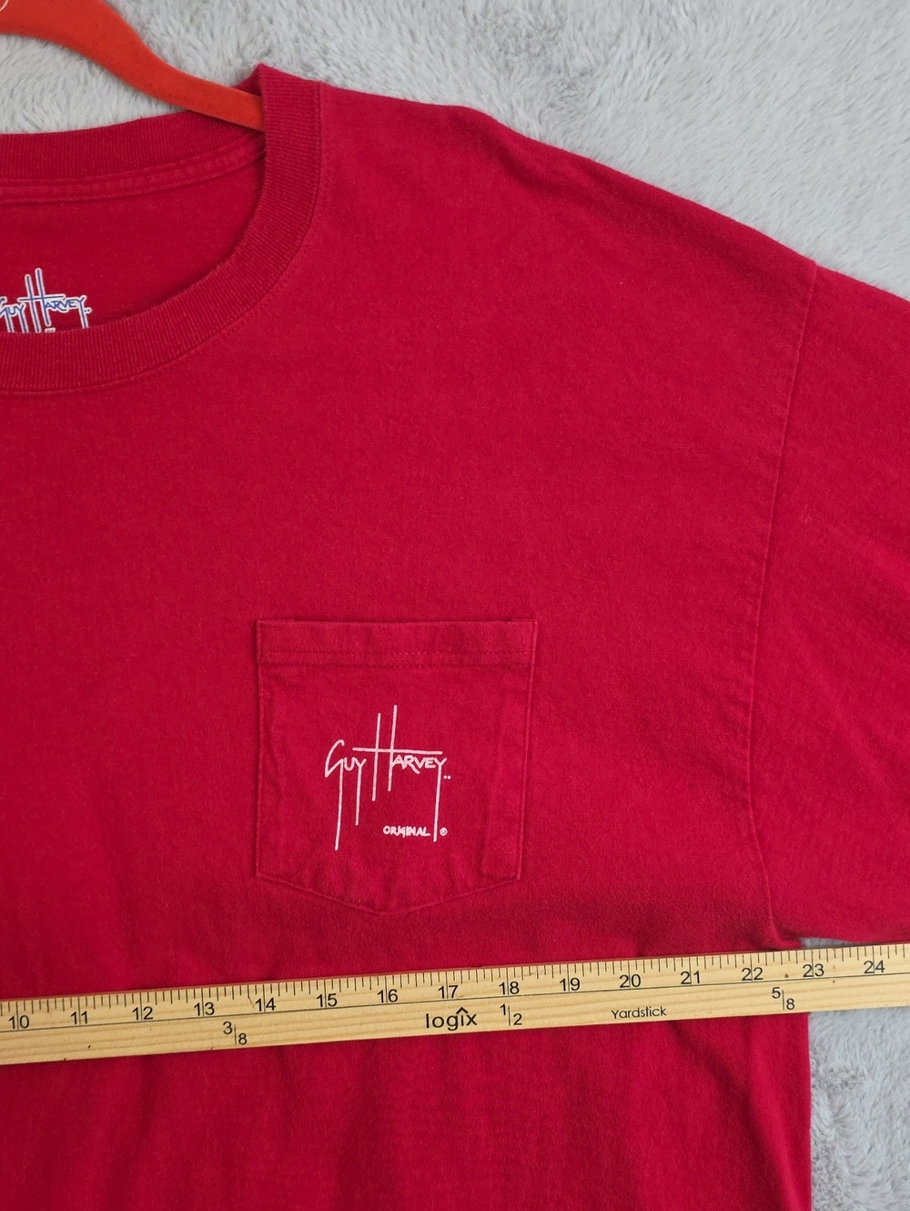 Guy Harvey Marlin Sailfish Long Sleeve Pocket T-Shirt Red Men's XL Fishing Graph - Picture 10 of 10